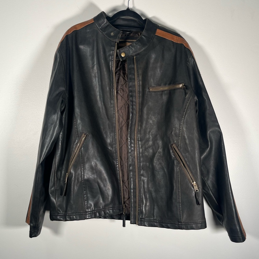 Arizona Jean Company Black and Brown Leather Jacket